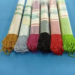 リリヤン　6色セット＋おまけグレー1色　金、銀、ラメ入り