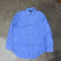 90's ralph lauren yarmouth ブルー　シャツ　ポニー