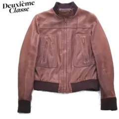【Deuxime Classe】ラムレザー ジャケット ライダース シングル 茶