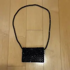 ビーズショルダーバッグ 黒　beams