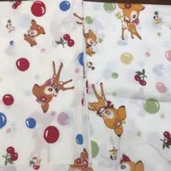 松山敦子さん生地　バンビ　ホワイト２枚