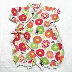 【美品】　キティ　ロンパース　甚平　浴衣　花柄　70