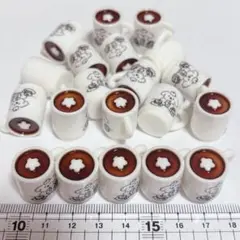 20個 子犬柄マグカップ 白 ココア ミニチュア ドールハウス