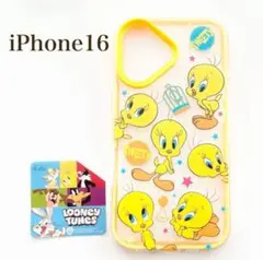 新品未使用/iPhone16ケース トゥイーティー 透明 クリア イエロー