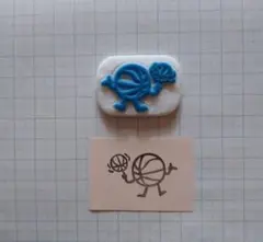 消しゴムはんこ　バスケットボールマン