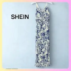【セール✨】SHEIN 花柄キャミワンピース SS ネイビー リゾート