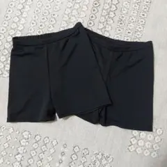オーバーパンツ　140　２枚セット　スパッツ　マイクロミニ丈　黒　メッシュ　夏用