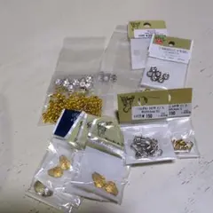 アクリルビーズカラフルビーズと金具パーツセット