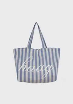 正規品 haag トートバッグ ブルー ホワイト
