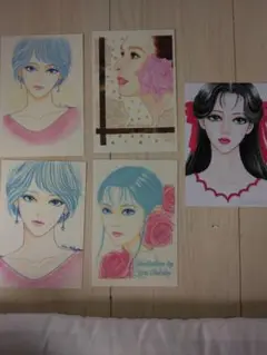 イラストレーターIori Ohkubo 郵便はがき 美人画 5枚セット