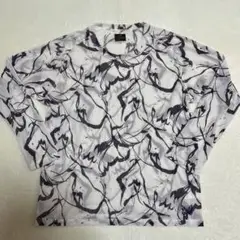 Needles ニードルス シアー カットソー 長袖 柄 M ホワイト