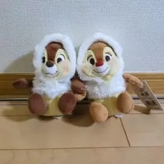 タグ付き　ディズニーストア限定 チップ＆デール 冬 ワイトフード ぬいぐるみ