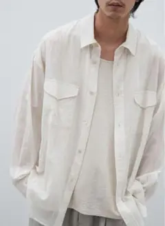 LIDNM WASHED VOILE SHEER SHIRT ホワイトM