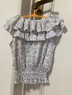花柄フリルオフショルダー　100cm