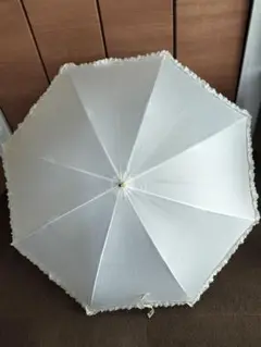 niftycolor フリル付きホワイト日傘