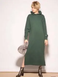 大人気 FRAY I.D×Champion パーカーロングワンピース グリーン