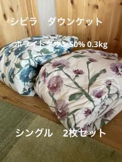 新品　丸洗可【シビラ】羽毛肌掛布団 ダウンケット（シングル）ミステリオ2色各1枚