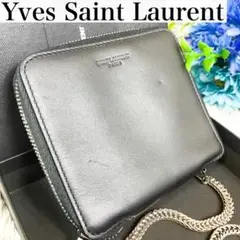 美品✨サンローラン 折り財布 ボックスクラシック チェーン レザー ブラック