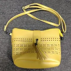 【美品】タッセル付きショルダーバッグ マスタード色