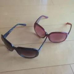 ブラックとレッドのオーバーサイズサングラス　ディズニー