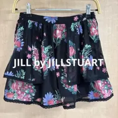【美品】JILL by JILLSTUART花柄プリーツミニスカート 黒