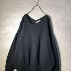 【ヴィンテージ】レトロ バックV アンゴラ混ニット 古着 used AS14