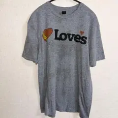 GILDAN 【Ｍ】Lovesロゴ Tシャツ グレー