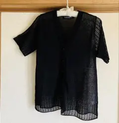 ☆未使用品☆ 【CADORNA】 半袖カーディガン　ブラック　Mサイズ