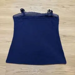 ユニクロ　レースキャミソール　ネイビー