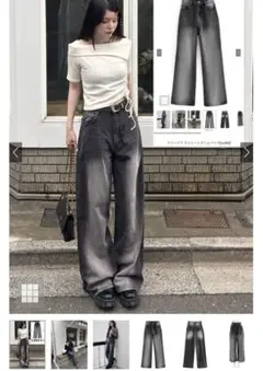 ✨美品✨【GRL】ストレートデニム　Lサイズ