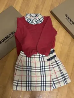 BURBERRY 赤チェック柄セット