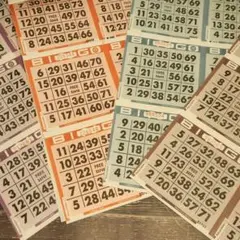 アメリカヴィンテージ ビンゴカードレア5色 1冊 紙モノ ジャンクジャーナル