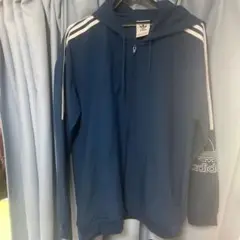 adidas ネイビー フルジップパーカー DX3855