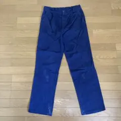 青いストレートパンツ コットン　ユーロパンツ