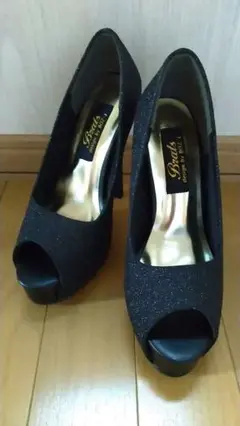 グリッター オープントゥハイヒール約13cm Sサイズ 22.5cmから23cm