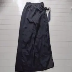 黒 ラップスカート風ワイドパンツ
