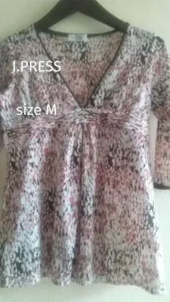 J.PRESS プリント Vネック 七分袖