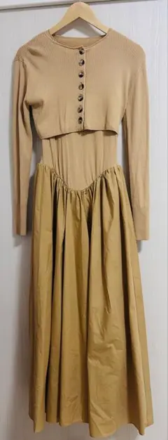 美品　AMERI ベージュ スカートセットアップ S