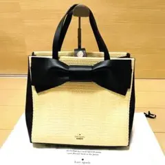 約30000円 ケイトスペード 夏ビッグリボンストローバッグ