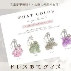 ドレス色当てクイズ　ドレス当て　ドレスあて　ウェルカムスペース　d-3