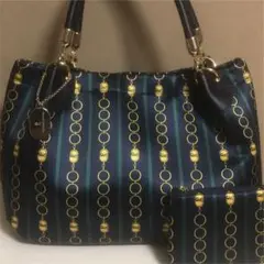 美品 Roberta di Camerino 光沢サテンナイロン ハンドバッグ