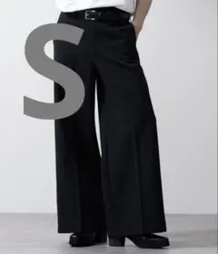 完売品　CLEL バックブラッシュドTR フレアスラックス　S ブラック