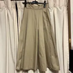 DANTON ベージュ プリーツロングスカート　34