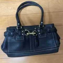 COACH ブラック レザーハンドバッグ