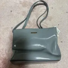 グレー 合成皮革 ショルダーバッグ