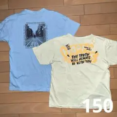 バックプリント 半袖Tシャツ 2枚セット 150