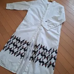 グラニフ✴︎シャツワンピース　ロング　蝶刺繍　プリント　フリー✴︎カジュアル