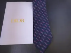 Dior ネクタイ ネイビー プリント柄