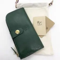 【新品未使用】イルビゾンテ L字型ジップ長財布 VERDEヴェルデ グリーン