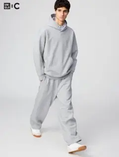 UNIQLO C スウェットワイドパンツ２点 セットグレー　ブラック　sサイズ
